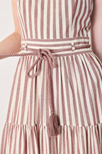 Rosy Breeze Woven Ankle Dress
