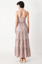 Rosy Breeze Woven Ankle Dress