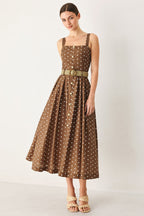 Parisian Dot Woven Midi Dress