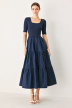 Elegant Era Sweater Knit Midi Dress