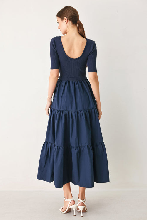 Elegant Era Sweater Knit Midi Dress