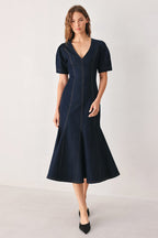 After Dark Denim Midi Dress
