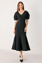 Soirée Puff Midi Dress