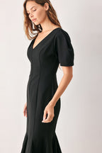 Soirée Puff Midi Dress