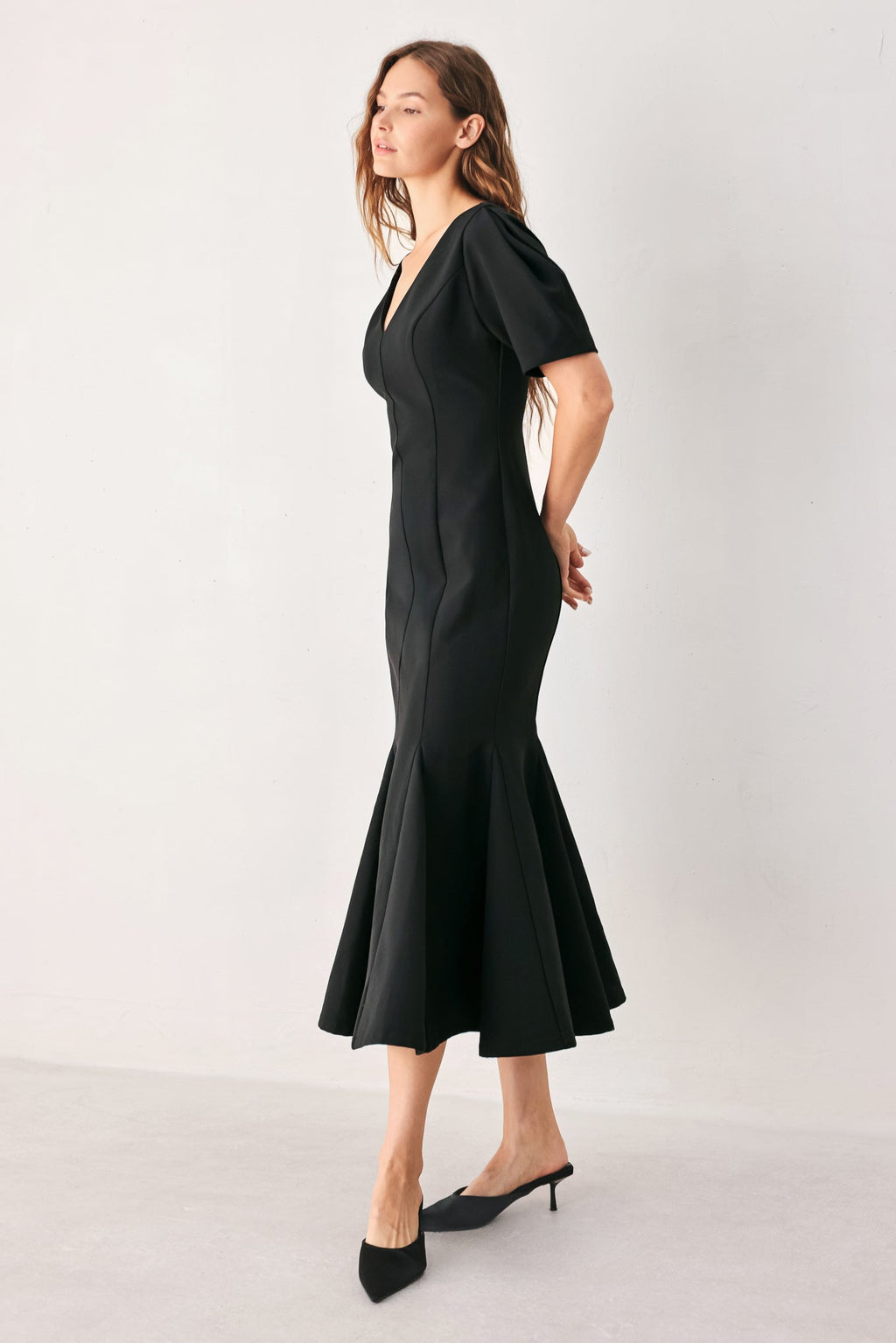 Soirée Puff Midi Dress