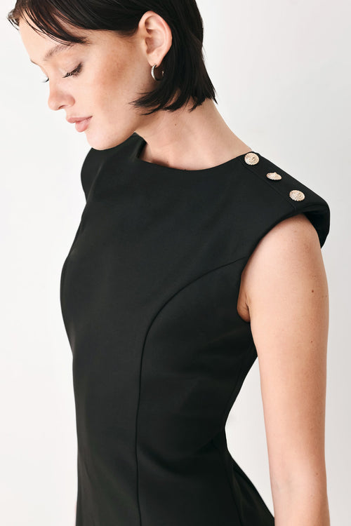 Ebony Modern Edge Mini Shift Dress