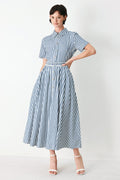 Coastal Muse Stripe Midi Shirt Dress