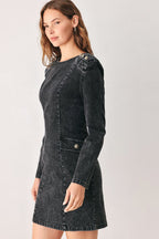 Onyx Acid-Wash Denim Mini Dress