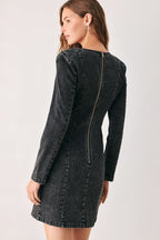 Onyx Acid-Wash Denim Mini Dress