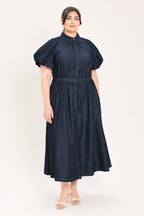 Midnight in Manhattan Denim Midi Dress