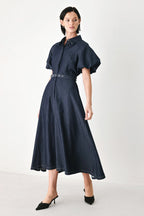 Midnight in Manhattan Denim Midi Dress