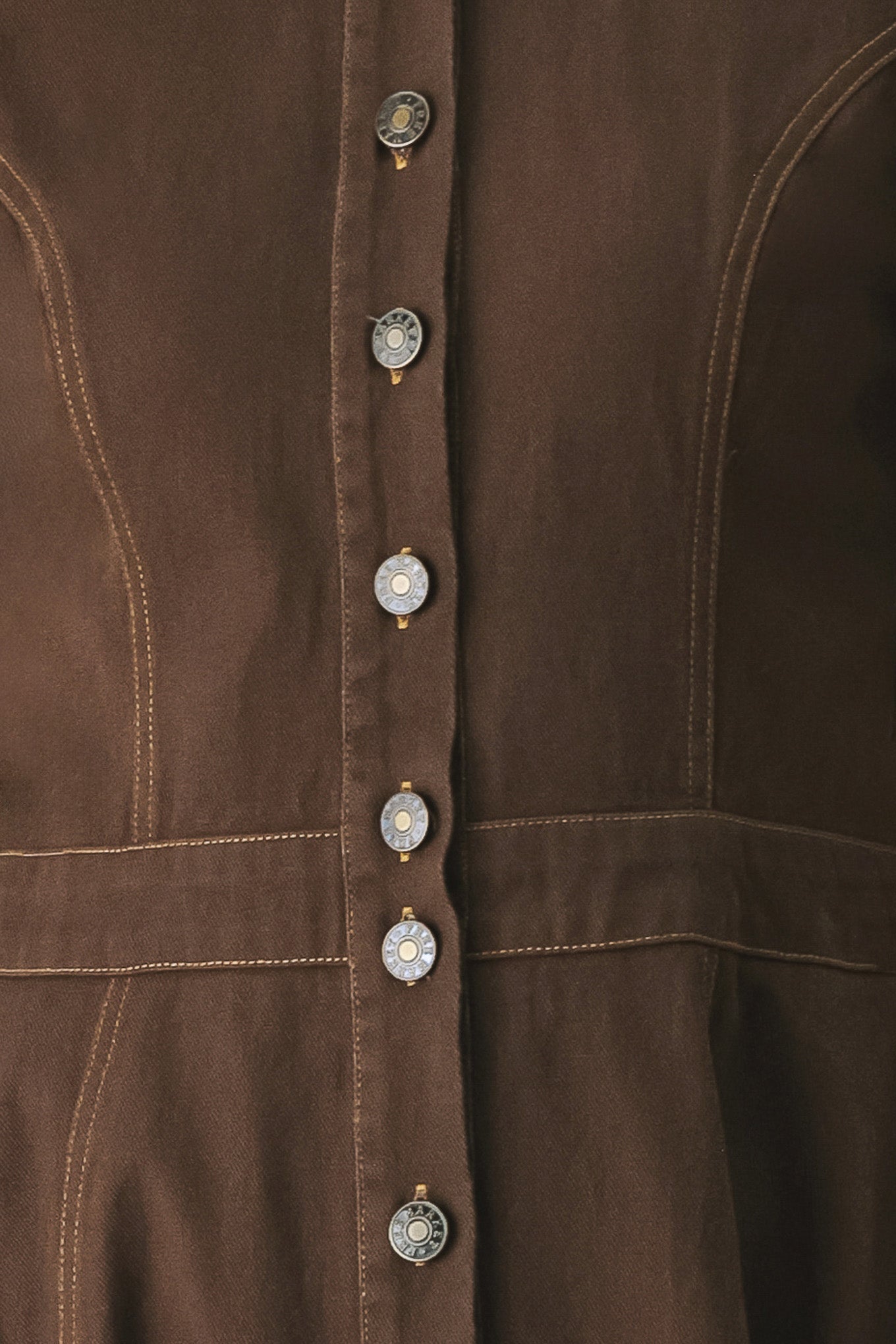 Bark Brown Vintage Midi Dress