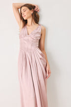 Rose Sculpt Corset Tulip-Skirt Maxi Dress