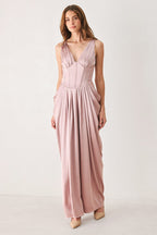 Rose Sculpt Corset Tulip-Skirt Maxi Dress