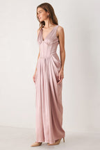 Rose Sculpt Corset Tulip-Skirt Maxi Dress