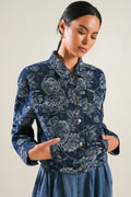 Sophisticated Stunner jacquard denim jacket