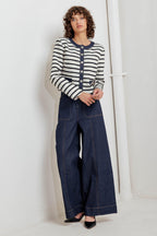 Bonjour Stripe Crop Jacket