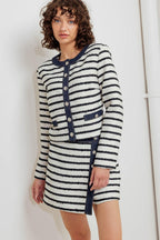 Bonjour Stripe Crop Jacket
