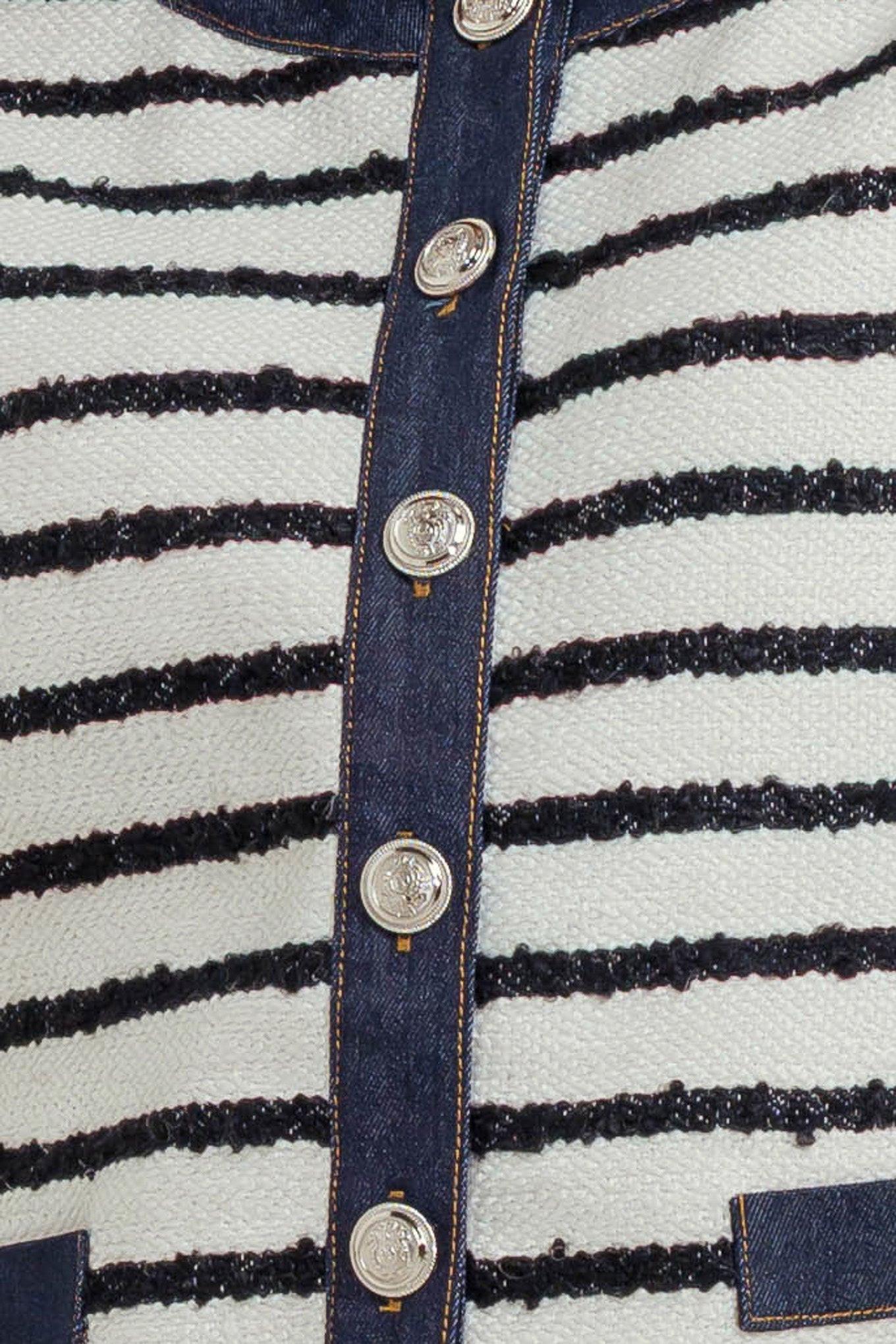 Bonjour Stripe Crop Jacket