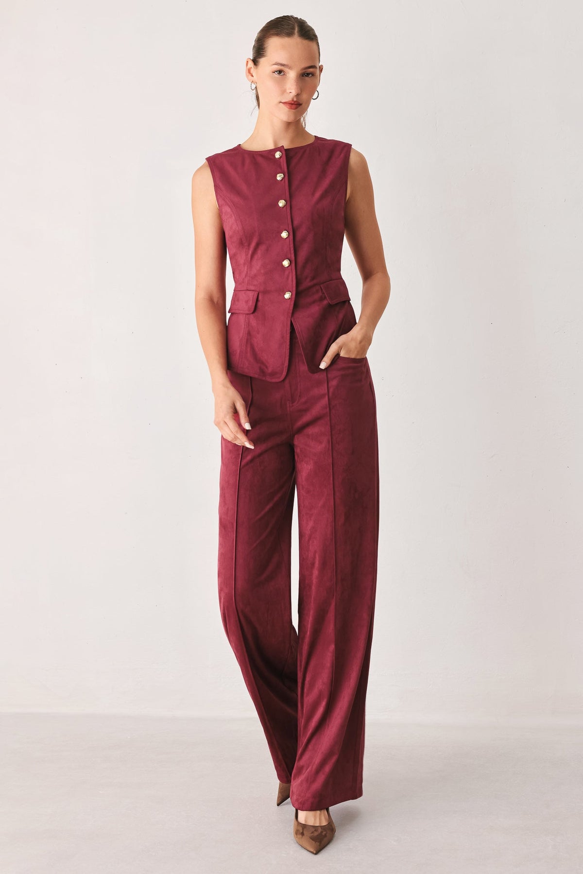 Midnight Mesa Style Faux Suede Vest