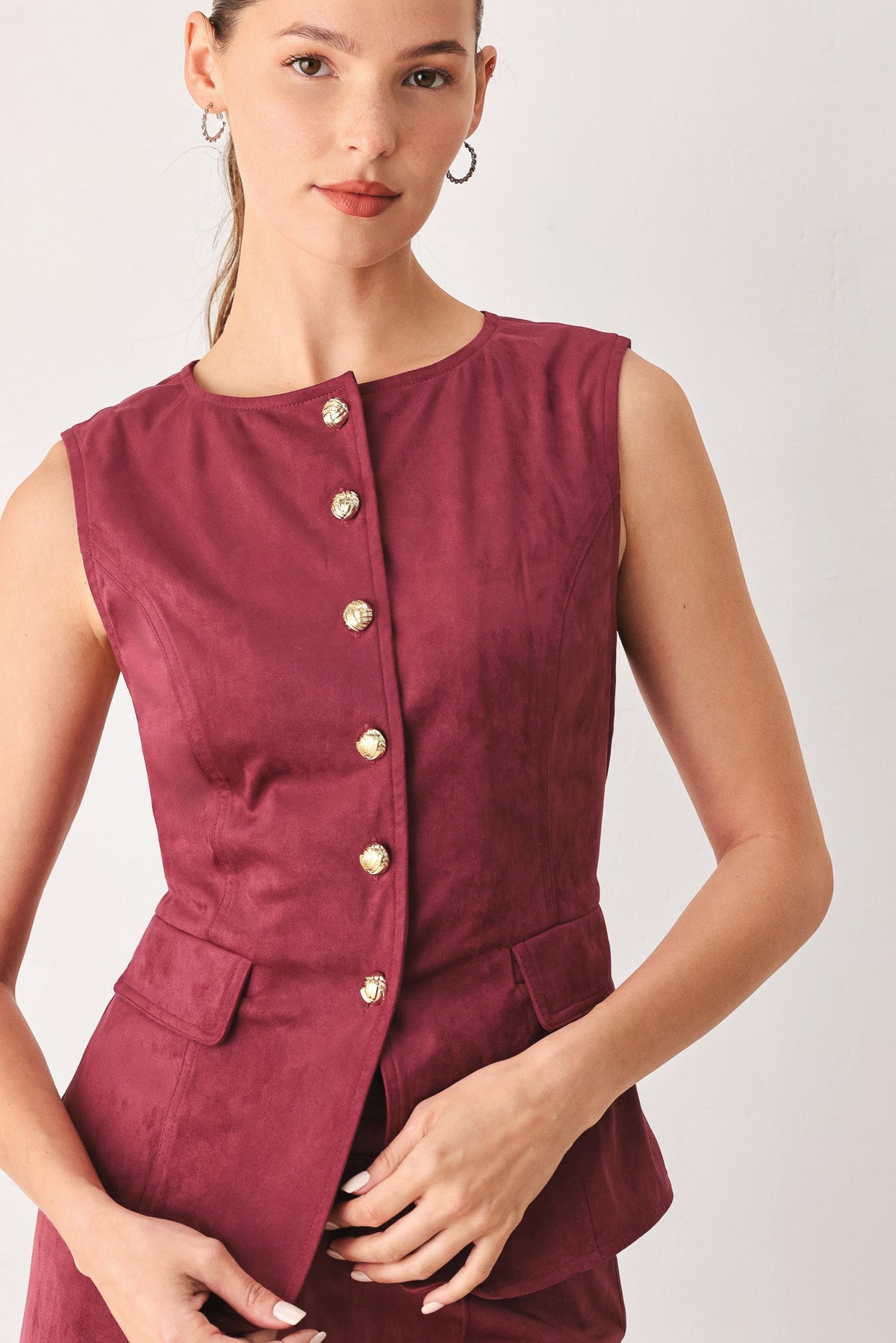 Midnight Mesa Style Faux Suede Vest
