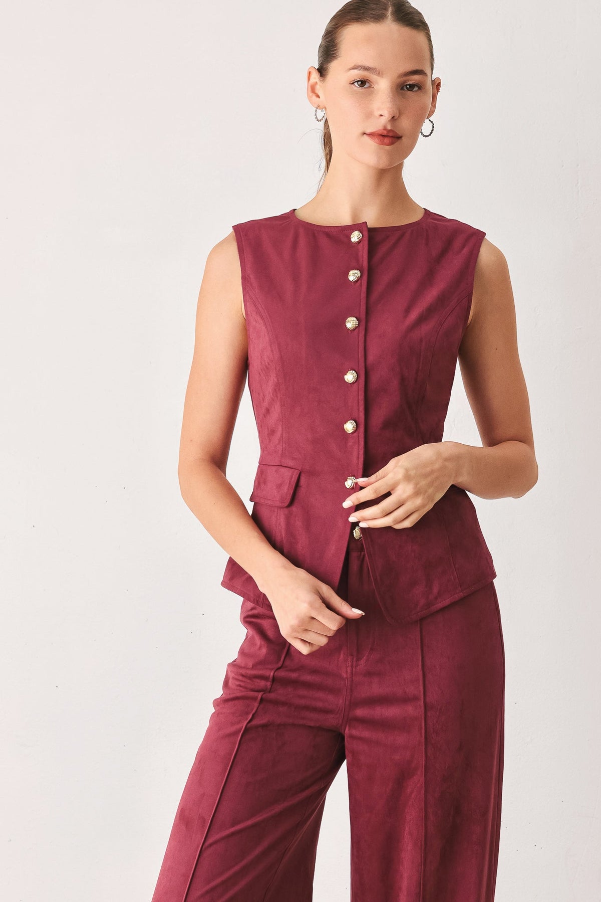 Midnight Mesa Style Faux Suede Vest