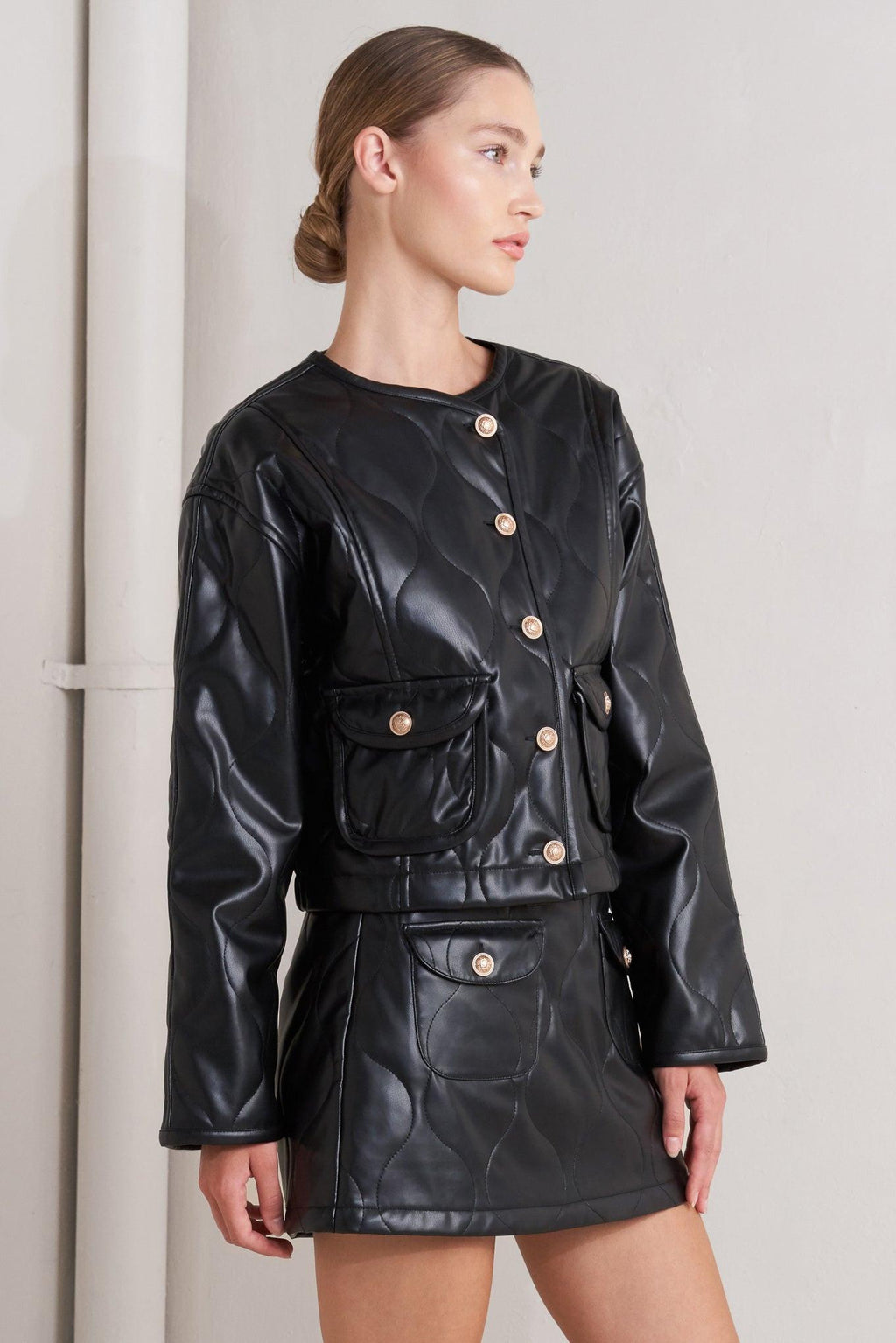 Mot Chic Faux Leather Jacket
