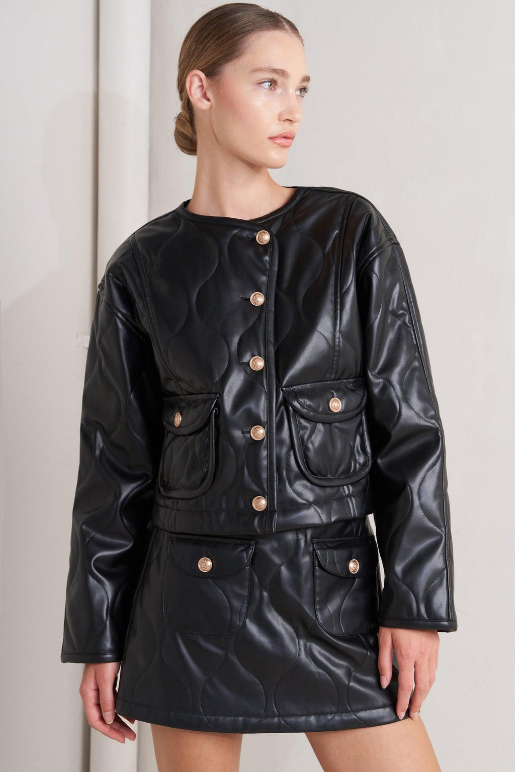 Mot Chic Faux Leather Jacket