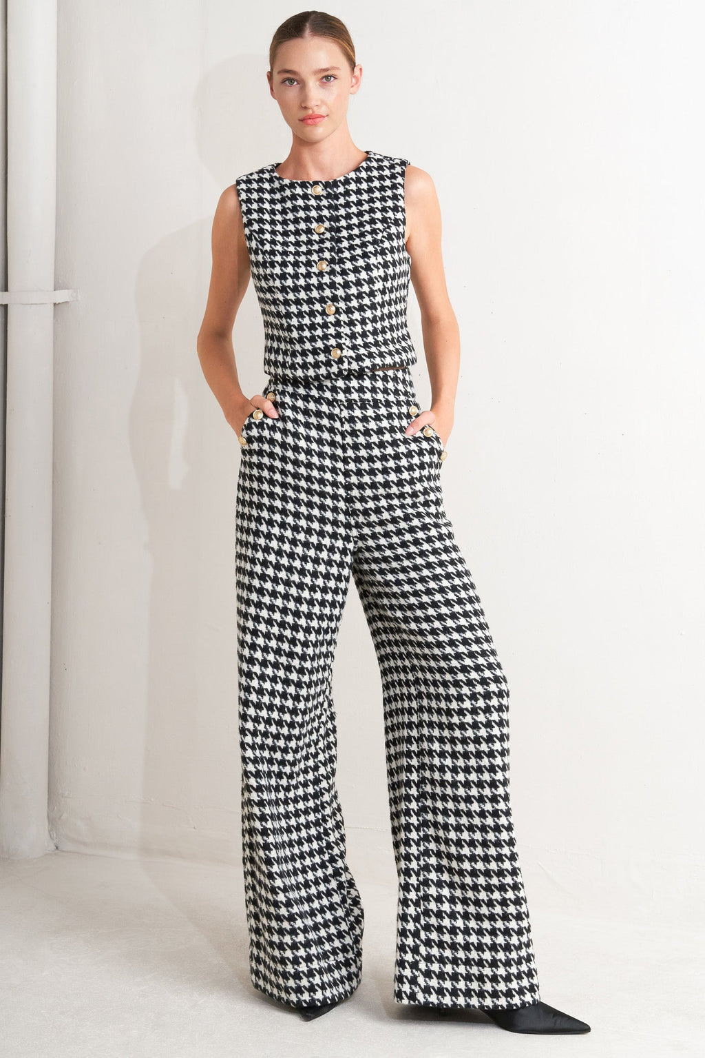 METRO ICON WOVEN HOUNDSTOOTH VEST