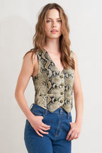 Glam Venom Faux Leather Vest
