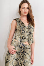 Glam Venom Faux Leather Vest