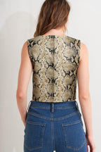 Glam Venom Faux Leather Vest