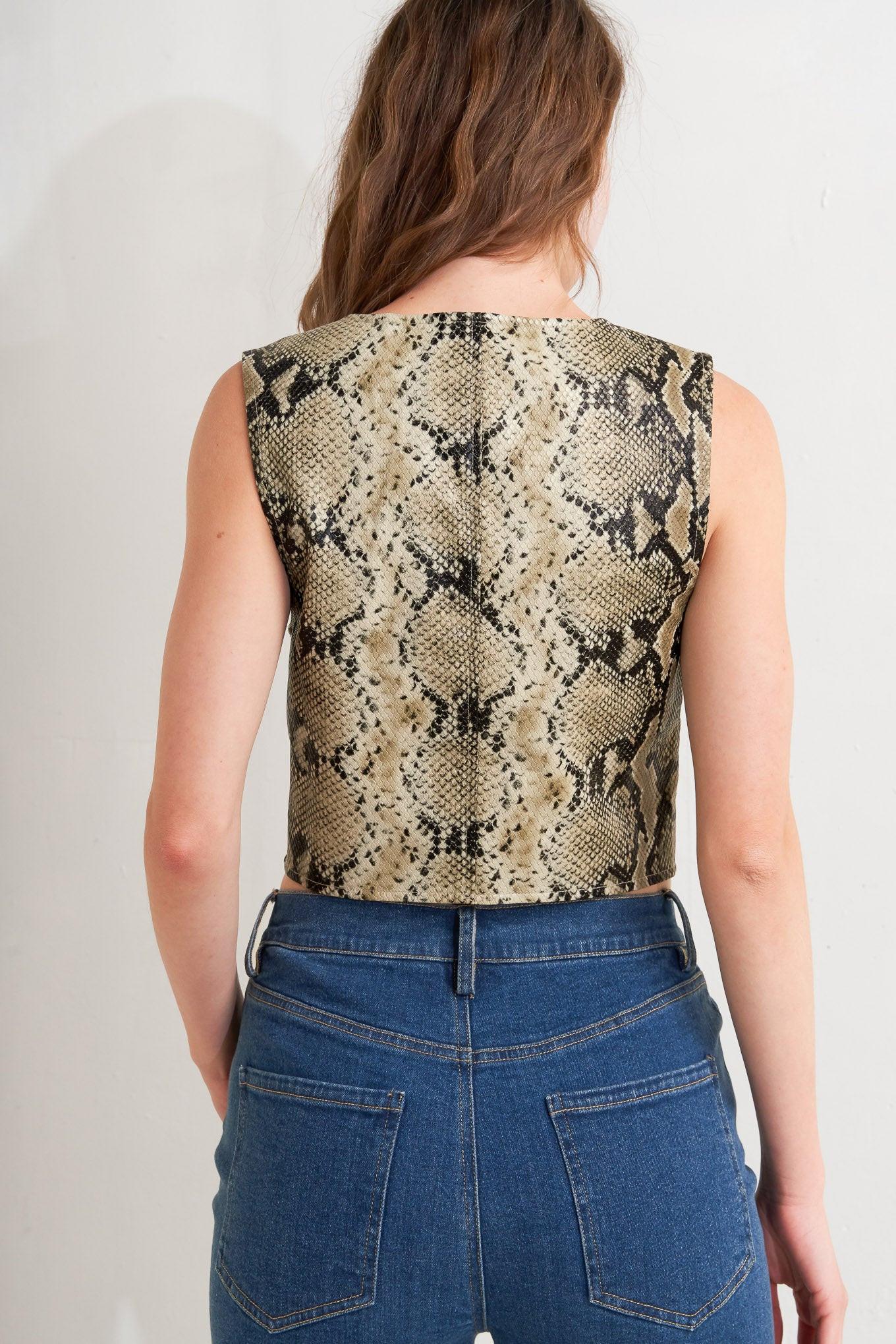 Glam Venom Faux Leather Vest