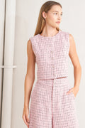 ROSÉ EDGE ENSEMBLE TWEED VEST