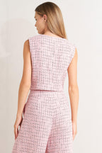 Rosé Edge Ensemble Tweed Vest
