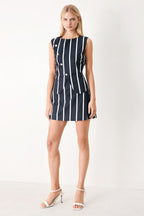 DARK RHYTHM STRIPE WOVEN TOP