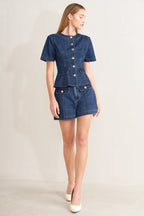 FOREVER STYLISH DENIM TOP