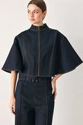 Urban Stitch Wide Sleeve Denim Capelet Top