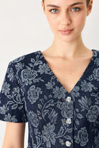 Rosette Floral Jacquard Top