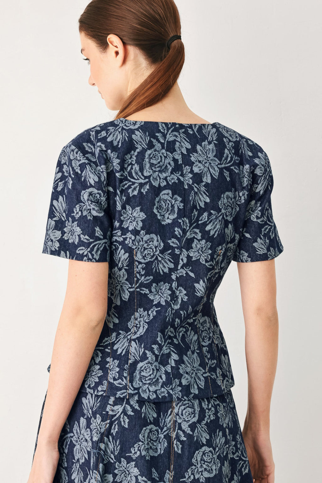Rosette Floral Jacquard Top