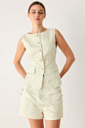 Marzipan Floral Jacquard Vest