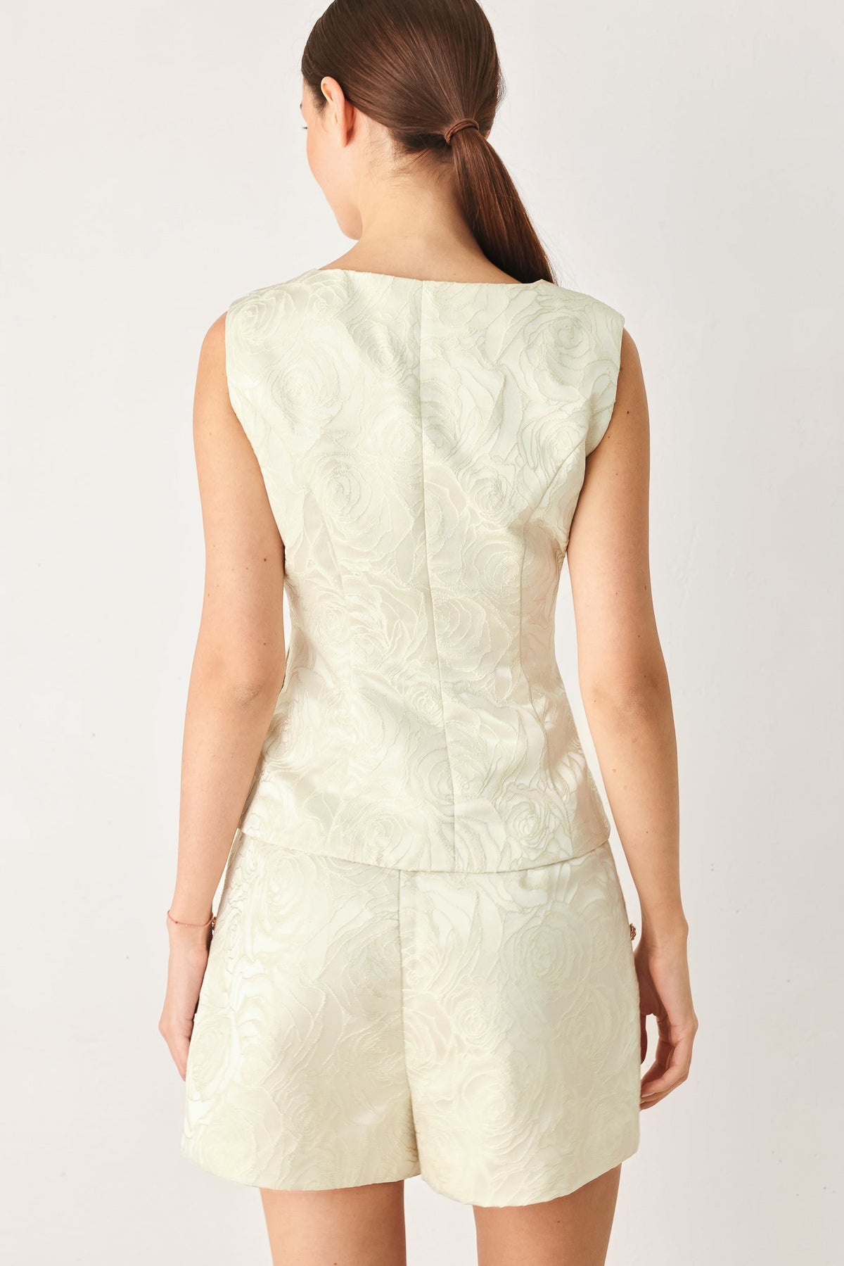 Marzipan Floral Jacquard Vest