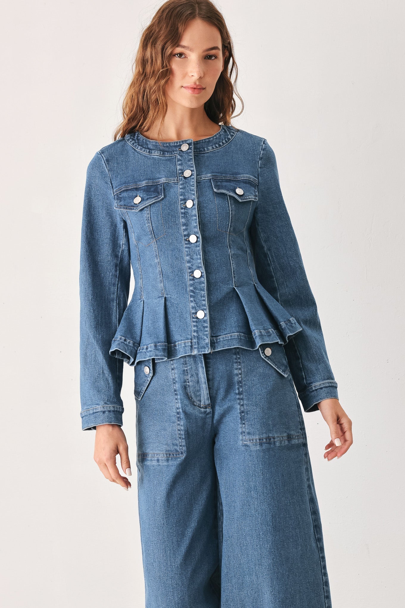 Briar Blue Flared Denim Jacket