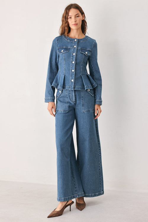 Briar Blue Flared Denim Jacket