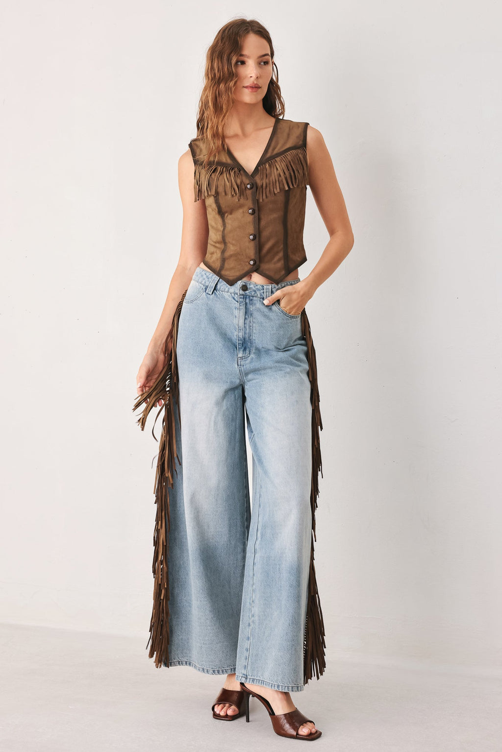 Nashville Side Faux Suede Vest