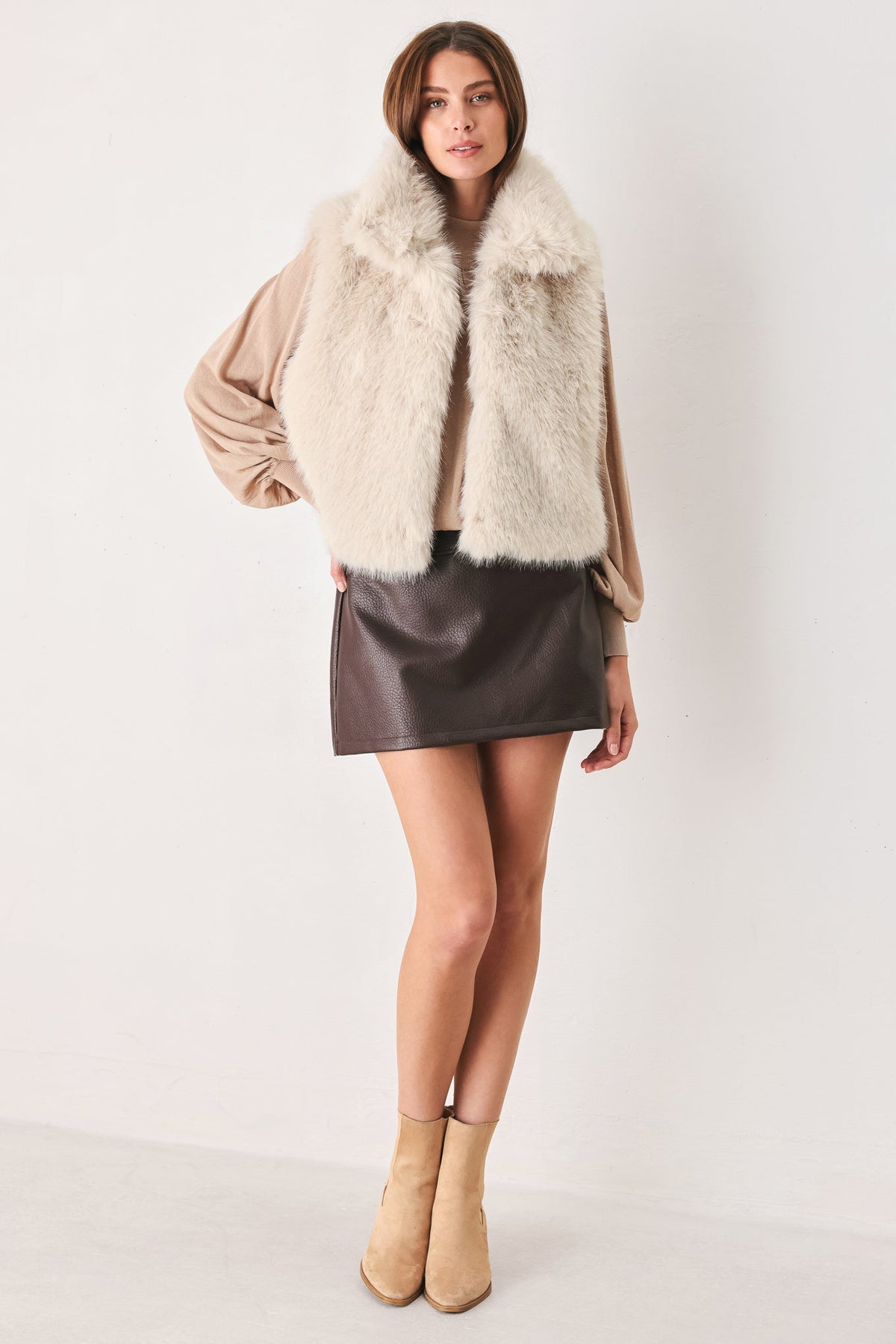 Cocoa Plush Faux Fur Vest