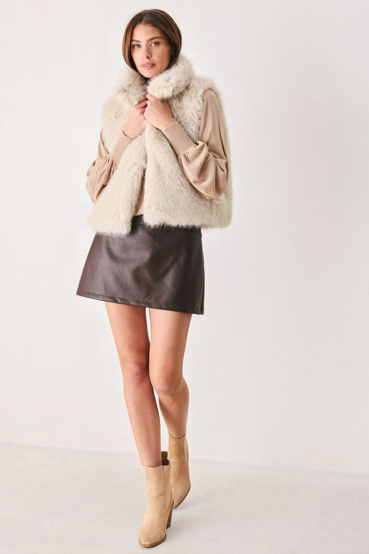 Cocoa Plush Faux Fur Vest