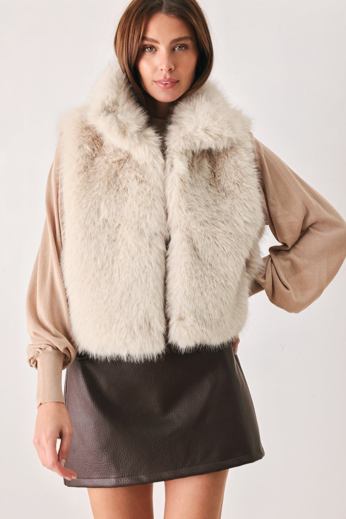 Cocoa Plush Faux Fur Vest