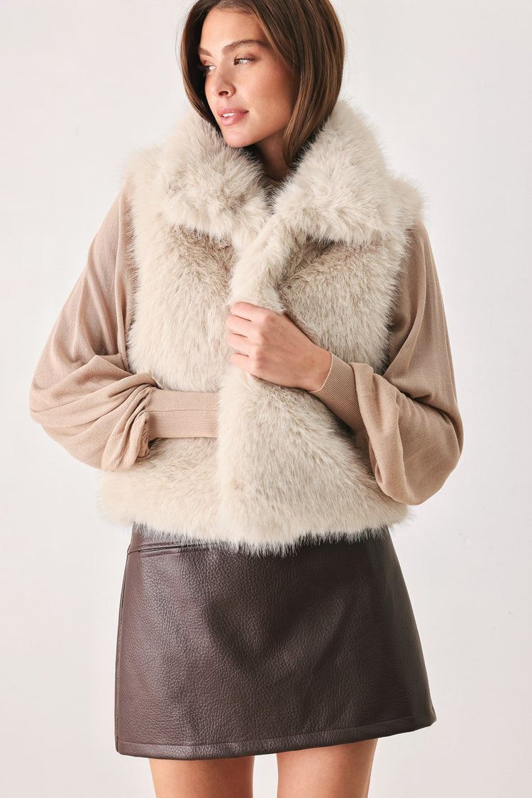 Cocoa Plush Faux Fur Vest