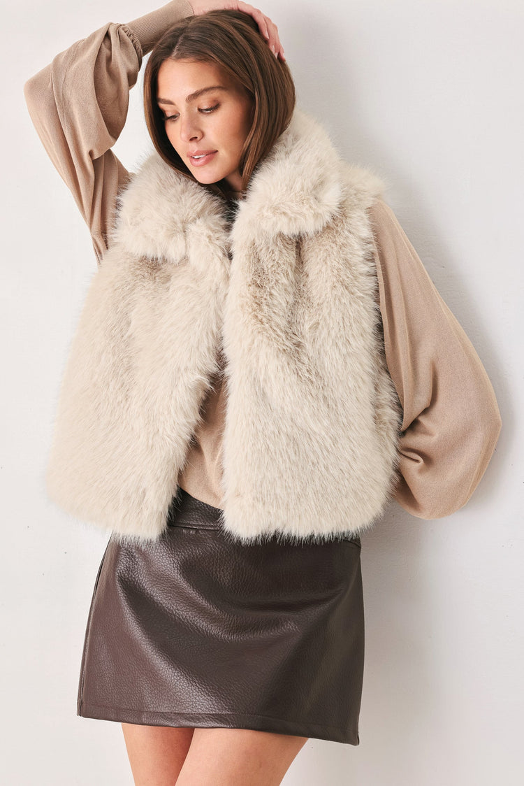 Cocoa Plush Faux Fur Vest